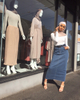 Middle East Denim Modest Muslim Lady New Design Color Fashion Sheath Dress Ins Long Button Skirt