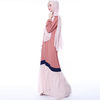 INS Color Matching Loose Version Muslim Women's Robe Summer Dress