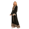 New Women's Leopard Print Stitching Fashion Abaya Kimono Cardigan Robe