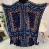 Cross-border Source Fashion Printing Elegant Loose Muslim Robe Bat Sleeve Plus Size Women's Dress