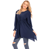 New Style Simple Malaysian Turkish Elastic Band Waist Women's Solid Color Plus Size Blouse