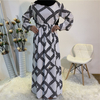 Cross-border Source Fashion Printing Elegant Long Dress Malaysia Turkey Bottoming Dress