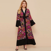 Foreign Trade Hot Sale New Fashion Robe Printing Retro Hit Color Cardigan Muslim Abaya Cardigan