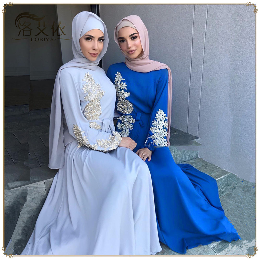 Gown Style New Modest Fashion Fancy Kimono Muslim Dubai Maxi Dresses Elegant Arabic Islamic Abaya
