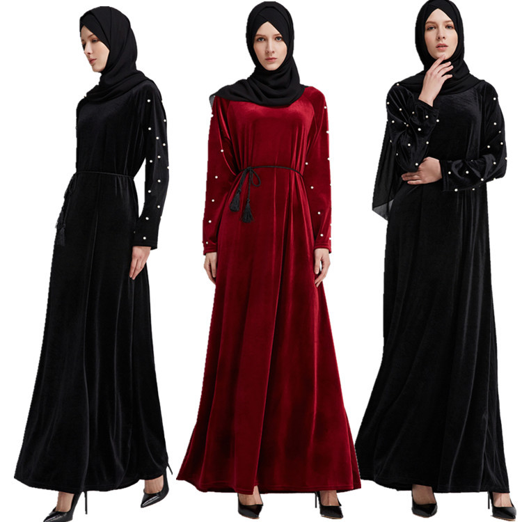 Indian Modern Elegant Fancy Modest Fashion Luxury Arabic Islam Maxi Dresses Muslim Abaya