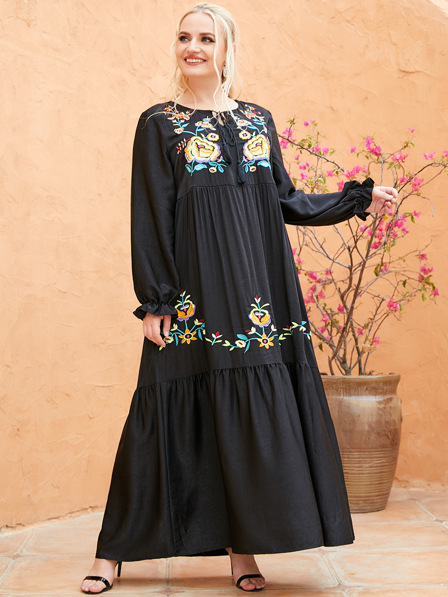 Women Hijabi Fashion Turkish Burqa Femme Fabric Modest Kaftan Borka Vetements Muslim Dresses Cotton Musulmane Turkish Islamic Clothing Dubai Burka Maxi Dress Abaya