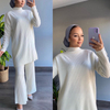  Modest Two Piece Women Top Islamic Clothing 2pieces Suit Maxi Burka Kurti Dubai 2022 Printing Prayer Thobe Pants Muslim Blouse Set