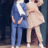  2022 Kurti Two Piece Maxi Burka 2pieces Women Suit Prayer Dubai Pants Islamic Clothing Top Thobe Modest Printing Muslim Blouse Set