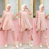  Pants Solid Color Women Dubai Maxi Thobe Prayer Burka Islamic Clothing Modest Top Suit 2pieces Kurti 2022 Two Piece Muslim Blouse Set