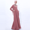 Autumn Cotton Knitting Simple Big Swing Dress Tassel Drill Muslim Female Basic Robe Spot Cross-border