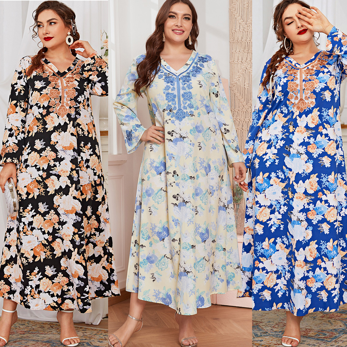  Cotton Jalabiya 2022 Women Plus Size Dubai Fashion Burqa Modest Muslim Jilbab Kaftan Thobe Arabic Islamic Clothing Modern Printing Burka Maxi Dress Abaya