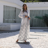 2022 Muslim Plus Size Women's White Middle East Arab Cross-border EBay Embroidery Belt Loose Jacket