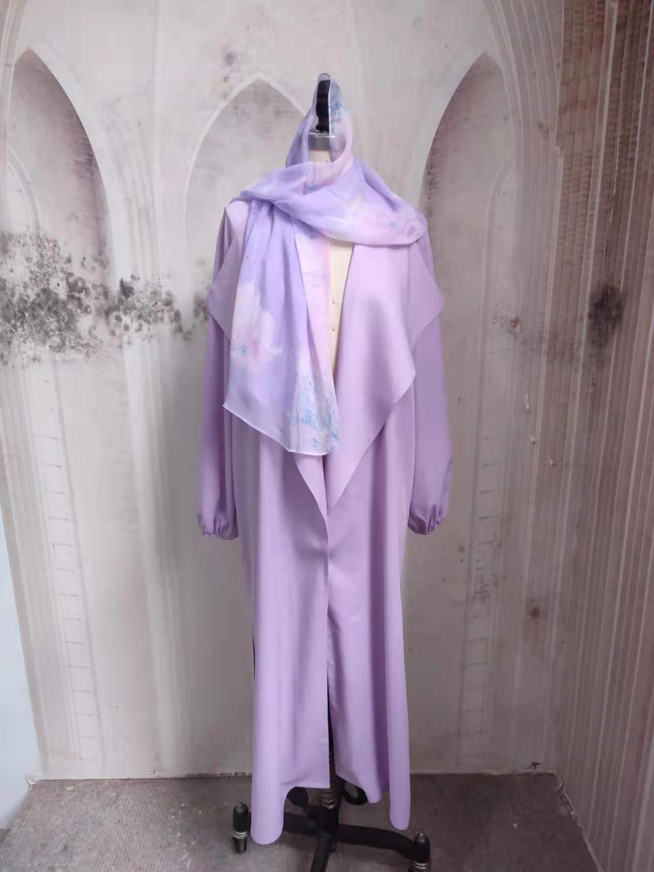 2021 New Elegant Fashion Casual Solid Color Jacket Roba Abaya Muslim Women