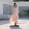 2022 Muslim New Arab Solid Color Front Short Back Long Elegant Embroidery Round Neck Long-sleeved Muslim Long Skirt