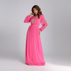 2022 Muslim Pink Waist Elegant Dress Long Skirt Abaya