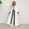 2022 Muslim New Southeast Asian Simple And Elegant Black And White Stitching Long-sleeved Muslim Conservative Jacket Abaya