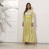 2022 New Muslim Solid Color Sequined Slim Dress Abaya
