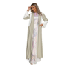 2022 Muslim Southeast Asia New Arab Solid Color Stitching Fashion Simple Belt Pocket Loose Elegant Middle East Jacket