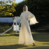2022 Muslim Fashion Arabian Long-sleeved Pure Color Elegant Loose Muslim Dress With Scarf