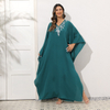 2022 New Plus Size Loose Casual Muslim Arab Robe Abaya
