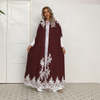 2022 Muslim New Fashion Muslim Pure Color Middle East Southeast Asia Applique Arabian Loose Casual Large Size Robe