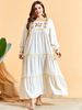  Borka Modest Prayer Clothes Vetement Femme Women Kebaya Maleisie Robe Femme Musulman Dubai Vêtements Embroidery Turkish Islamic Clothing Maxi Dress Abaya