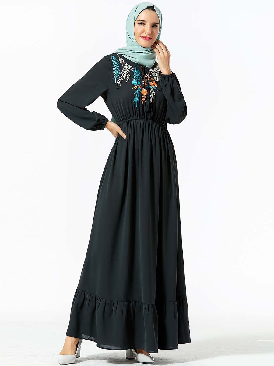  Islamic Clothing Borka Turkish Modest Vetement Femme Embroidery Prayer Clothes Robe Femme Musulman Dubai Kebaya Maleisie Vêtements Women Maxi Dress Abaya