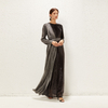 2022 Muslim Black Fashion Middle East Southeast Asia High Stretch Crystal Linen Muslim Sequined Dress