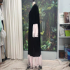 2022 Spring Summer Middle East Autumn Muslim Black Lace Up Elegant Velvet Coat