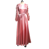 2022 Muslim Arab Elegant Pink Crystal Satin Sticker 3D Embroidery Fashion Arab Women