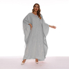 2022 Muslim Bat Sleeve Long Double-sided Pink Chiffon Sequin Elegant Robe