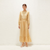 2022 Muslim New Dubai Elegant Loose Print Round Neck Middle East Chiffon Single Layer Long Skirt