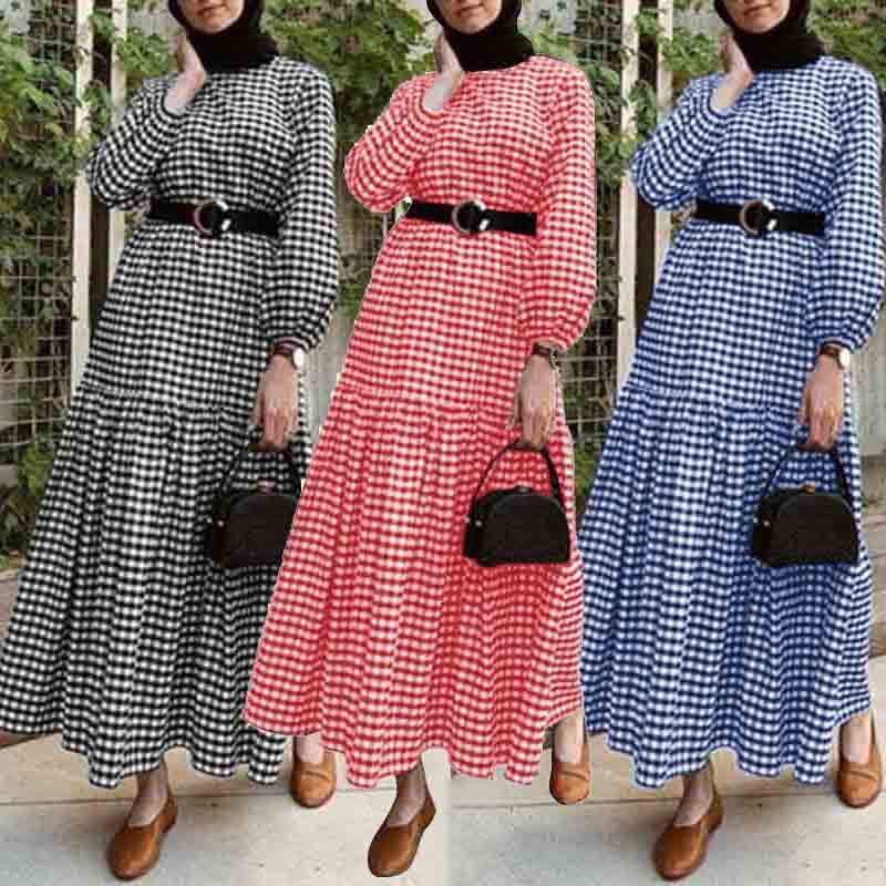  Kimono Modest Muslim Robe Women Hijab Jalabiya Fashion Morocco 2022 Burka Kaftan Dubai Arab Islamic Clothing Jilbab Maxi Dress Prayer Plaid Abaya