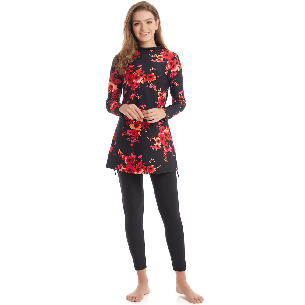 Plus Size Muslim Women's Islamic Modest Wholesale Full Cover Swimsuits Beach Swimwear Burkini