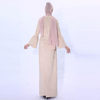 Autumn And Winter New Beige All-match Dress Muslim Women Suede Warm Flared Sleeve Long Skirt Abaya Cross-border