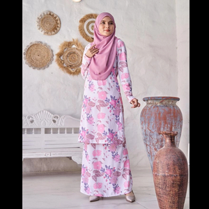 SIPO Eid New Design Malaysia Pahang with Tera Air Bunga Muslim Women Set Plus Size Modern Baju Kurung