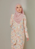 SIPO Eid Baju Raya Malaysia Musulman Wanita Chiffon Printed Pattern Dress Modern Baju Kurung