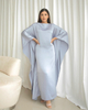 SIPO Abaya Silk Women Elegant Islamic Stain Kaftan