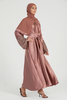SIPO 2024 Latest Traditional Muslim Luxury Satin Closed Abaya with Embellished Lace Cuffs 