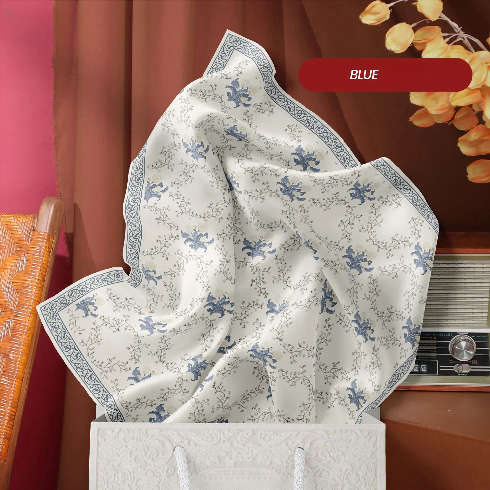 SIPO Premium Cotton Voile Quality Customized Design Flower Square Pattern Muslim Women Headscarf