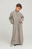 SIPO Hot Selling Thobe Casual Wear O Neck Premium Kids Long Sleeve Robes Muslim Clothing Grey Dyed Custom Closure