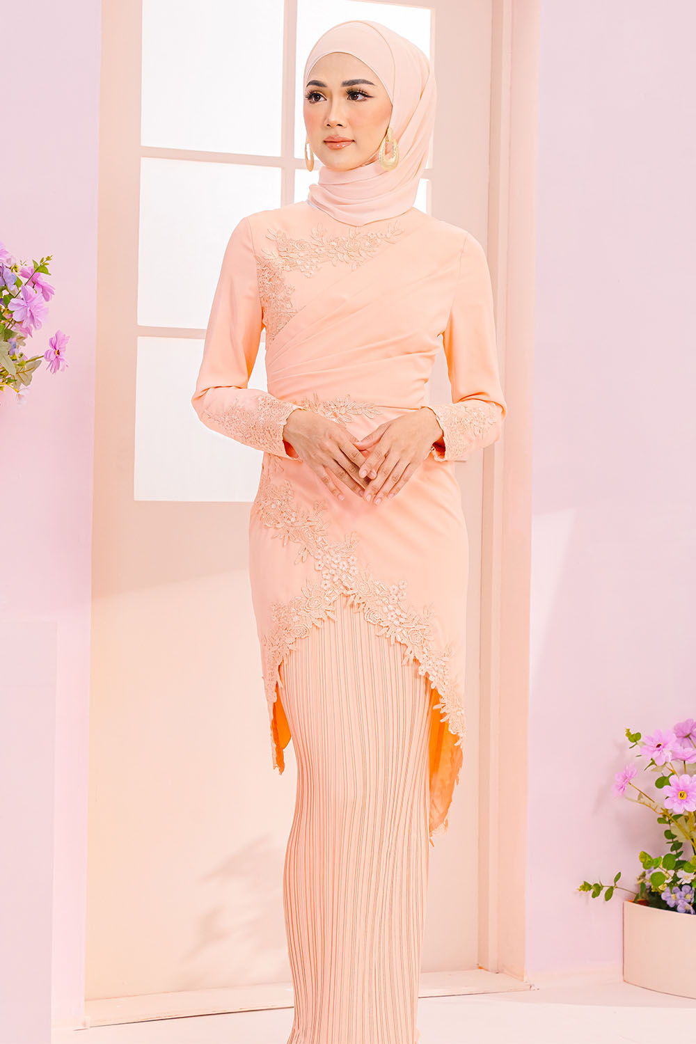SIPO Eid 2024 Raya Malaysia Baju Kurung Long Kurung Long Sleeve with Embroidry Muslim Dress 