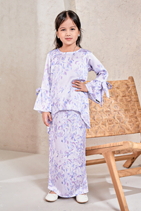 SIPO New Design Malaysia Luxe Kids Baju Kurung Premium Royal Silk with Full 3D French Lace Muslim Women Dresses