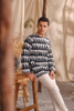 SIPO Contemporary Men's Batik Kurta Key-Hole Neckline And Button Detail Eid Malaysia Kurta