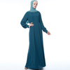 Creasing High Waist Muslim Islamic Abaya Maxi Dress Modest Dress