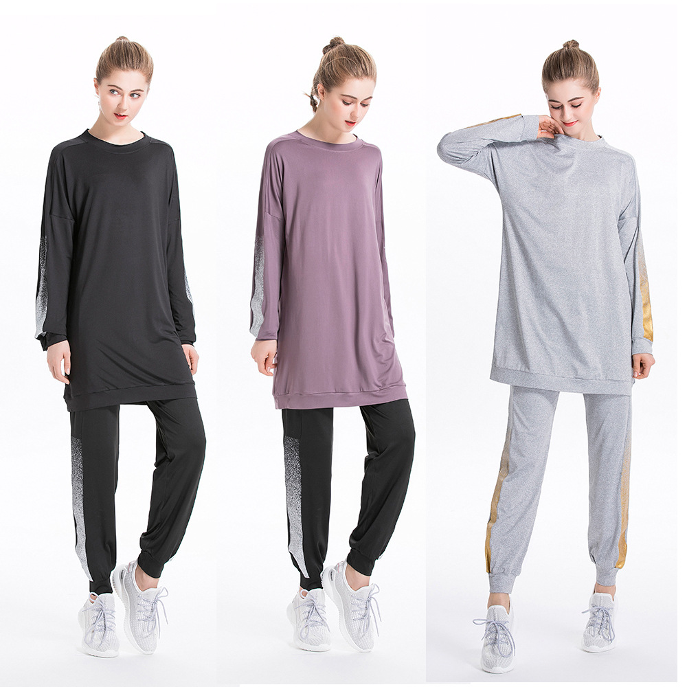 SIPO Free Shipping Turkish Muslim Islamic Clothing Hijab Sports Suit Women Ladies Sportswear For Daily Wear
