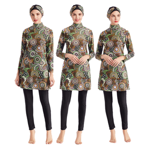 SIPO Three-piece Printed Swimsuit Conservative Swimwear Muslim Women's Clothing