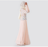 Sequined Embroidered Chiffon Elastic Waist Dress Long Sleeves Muslim Islamic Abaya