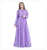 Purple Elastic Waist Abaya Design Hijab Dresses Islamic Clothing For Party