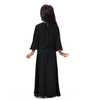 Wholesale Round Neck Long Sleeves Trumpet Cuff Muslim Islamic Kids Causal Clothing Dress Girls Abaya
